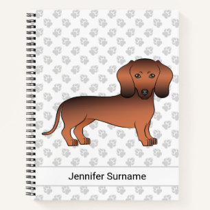 Carnet Chien de dessin animé à poil court Red Sable Dachs