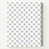 Carnet Chien de dessin animé Lhasa Apso argent et blanc & (Dos)