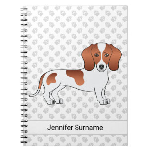 Carnet Chien de dessin animé teckel à poil court pied rou