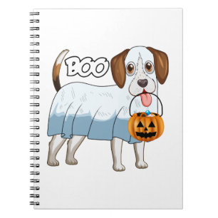 Carnet Chien de Halloween Beagle Fantôme