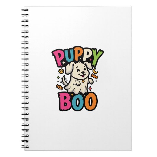 Carnet Chien de Halloween chiot Boo (Devant)