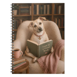 Carnet Chien de lecture mignon Illustration de bibliothèq