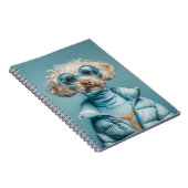 Carnet Chien de mode en tenue bleue (Côté Droit)