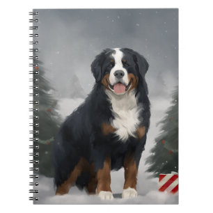 Carnet Chien de montagne bernois à Noël de neige