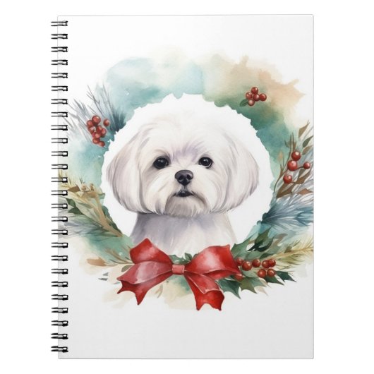 Carnet Chien de Noël festif de Malte (Devant)