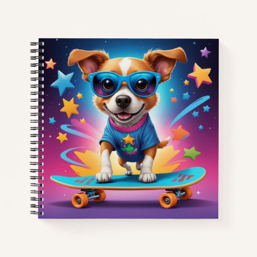 Carnet Chien de patinage cool (Devant)