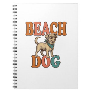 Carnet Chien de plage gravure vintage conception graphiqu