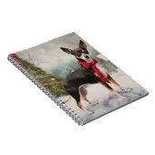 Carnet Chien de Rat Terrier à Noël de neige (Côté Droit)
