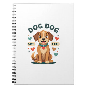 Carnet Chien de sauvetage mignon vintage sauve une vie Ca