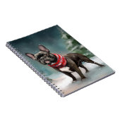 Carnet Chien de taureau français à Noël de neige (Côté Droit)