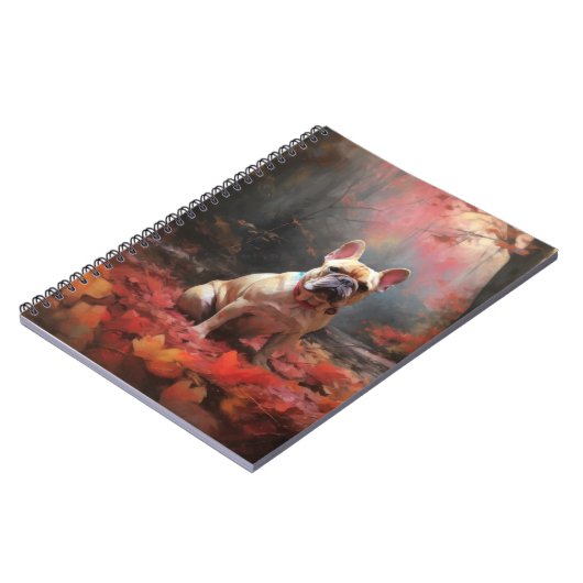 Carnet Chien de taureau français en automne Leaves automn (Côté gauche)