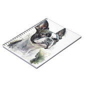 CARNET CHIEN DE TERRIER BOSTON BLACÉ ET BLANC (Côté gauche)