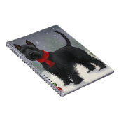Carnet Chien de Terrier écossais en Noël de neige (Côté Droit)