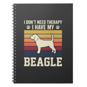 Carnet Chien de thérapie rétro Beagle vintage