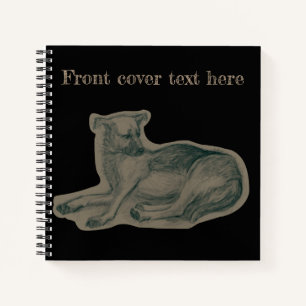 Carnet Chien. Dessin au crayon.