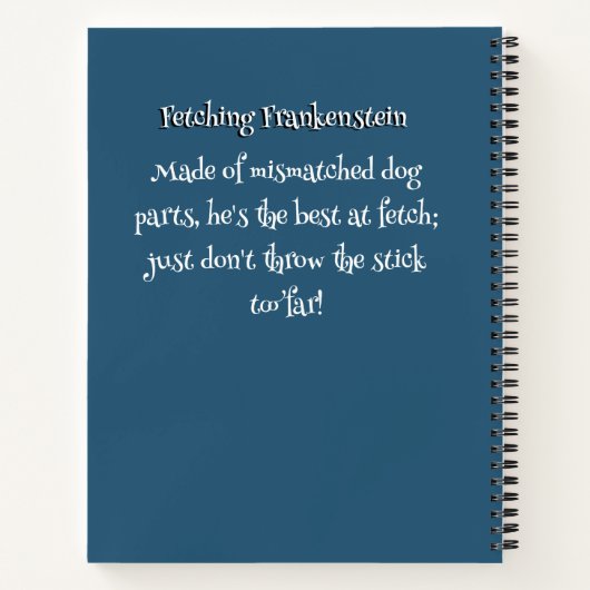 Carnet Chien Drôle Monstre : aller chercher Frankenstein (Dos)