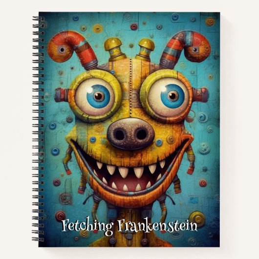 Carnet Chien Drôle Monstre: Cherchant Frankenstein (Devant)