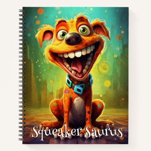 Carnet Chien Drôle Monstre: Squeaker Saurus (Devant)