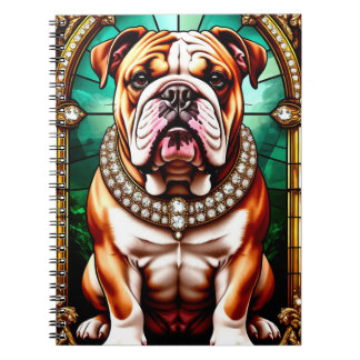 Carnet Chien élégant dans l'art du vitrail artistique