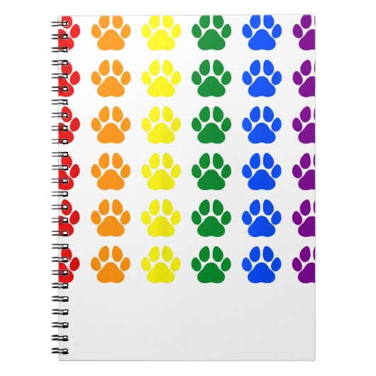 Carnet Chien Empreinte de patte arc-en-ciel Paw LGBT Prid (Devant)