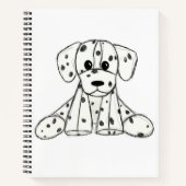 Carnet Chien en dalmate dessin simple noir (Devant)
