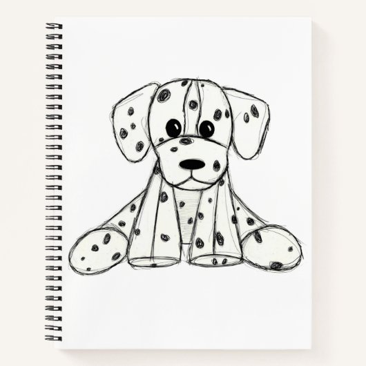 Carnet Chien en dalmate dessin simple noir (Devant)