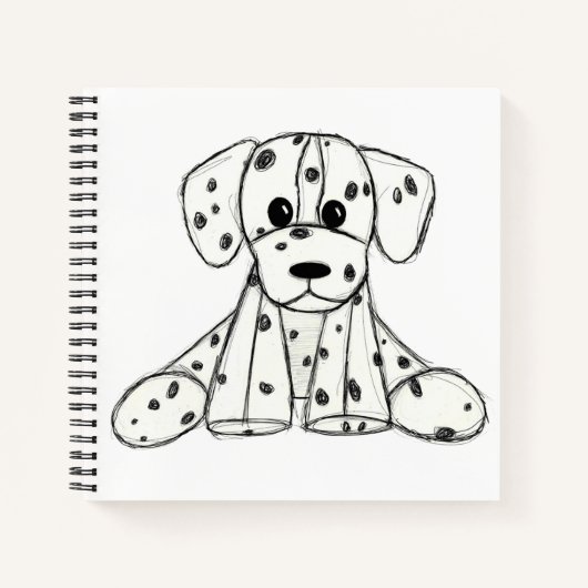 Carnet Chien en dalmate dessin simple noir (Devant)