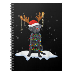 Carnet Chien en pyjama de Noël à lumières en forme d'arbr