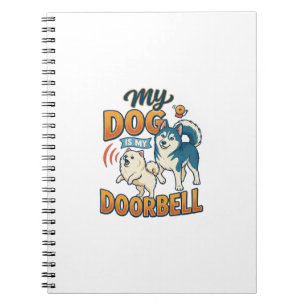 Carnet Chien est sonnette aboiement blanc bleu_1