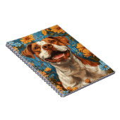 Carnet Chien et fleurs Brown et blancs mignons (Côté Droit)