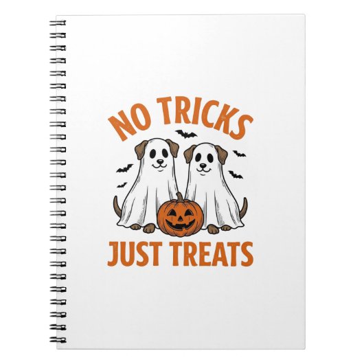 Carnet Chien fantôme drôle Halloween Pas de farces juste (Devant)