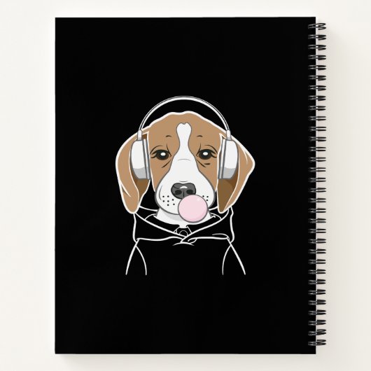 Carnet Chien frais avec Bubblegum mignon Beagle amusant (Dos)