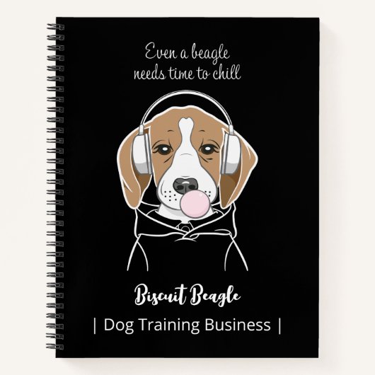 Carnet Chien frais avec Bubblegum mignon Beagle amusant (Devant)