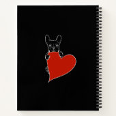 Carnet Chien français mignon personnalisé avec un coeur r (Dos)