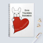 Carnet Chien français mignon personnalisé avec un coeur r