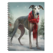 Carnet Chien gris à Noël de neige (Devant)