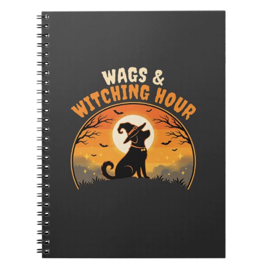 Carnet Chien Halloween Clair de lune (Devant)
