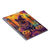 Carnet Chien Keeshond effrayant Halloween Sorcière et Cit (Côté Droit)