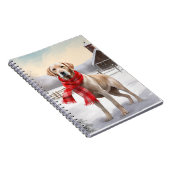Carnet Chien Labrador dans la neige de Noël (Côté Droit)