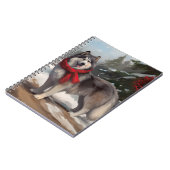 Carnet Chien malamué de l'Alaska en Noël de neige (Côté gauche)