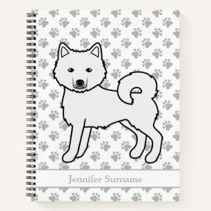 Carnet Chien Malamute d'Alaska blanc & Texte personnalisé