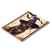 Carnet Chien mignon avec chapeau de sorcière (Côté gauche)