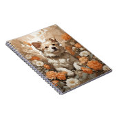 Carnet chien mignon dans les fleurs (Côté Droit)