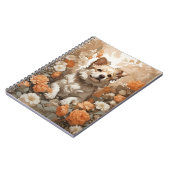 Carnet chien mignon dans les fleurs (Côté gauche)