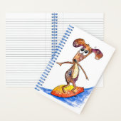 Carnet Chien mignon Whimsical sur Surboard (À l'intérieur)