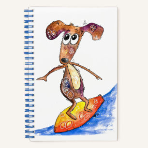 Carnet Chien mignon Whimsical sur Surboard