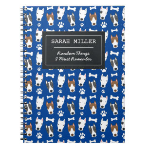 Carnet Chien Motif mignon Doodé de taureau personnalisé T