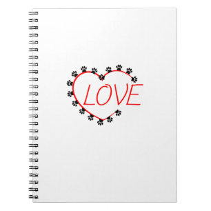 Carnet Chien Paws Red Heart Love