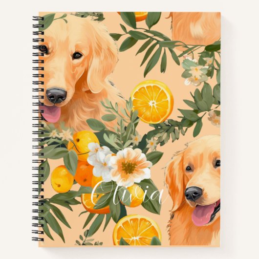 Carnet Chien Personnalisé Retriever Doré (Devant)