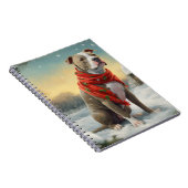 Carnet Chien Pitbull dans la neige de Noël (Côté Droit)